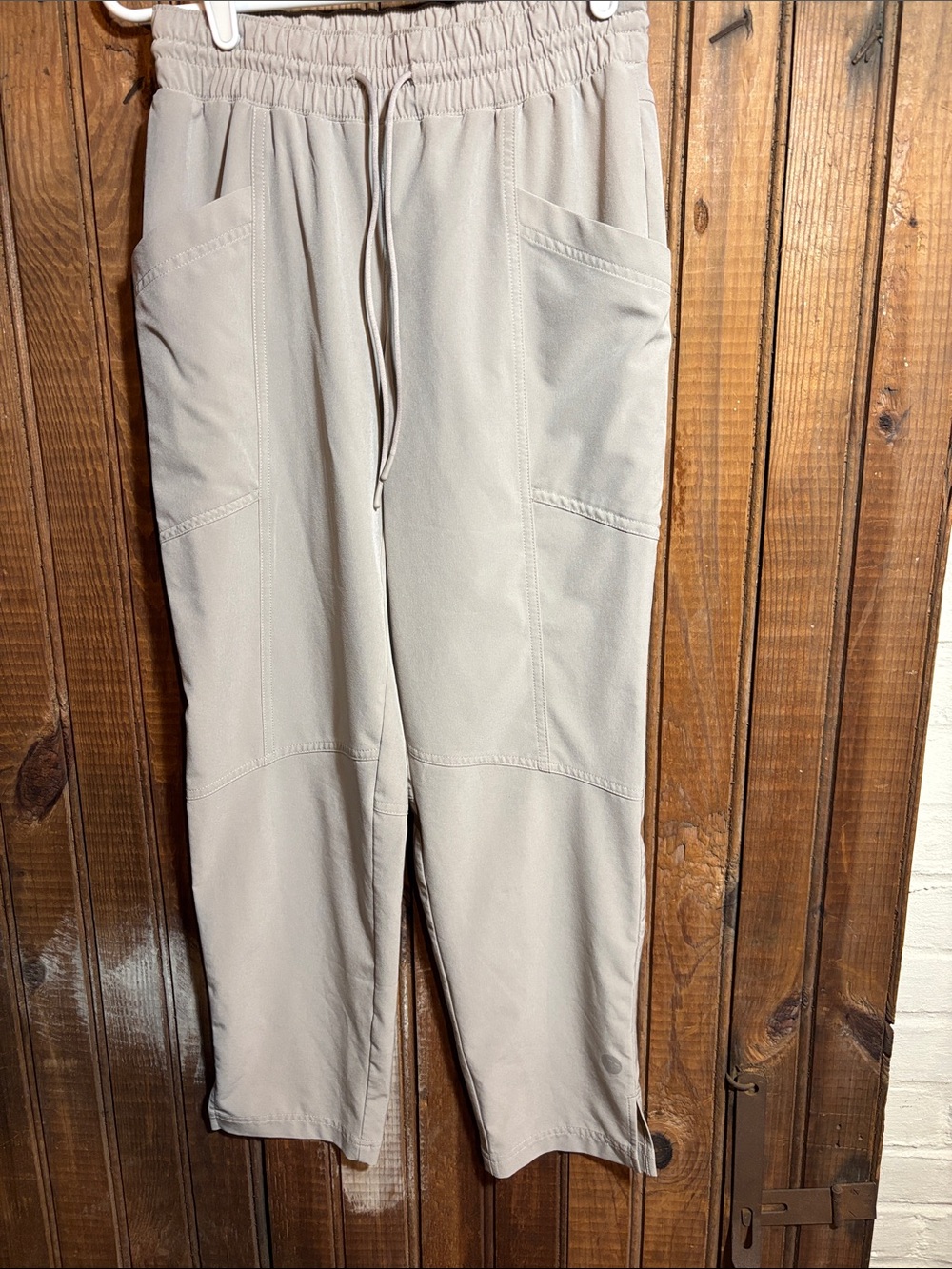 L.L. Bean Casual Drawstring Jogger Pants in Light Beige